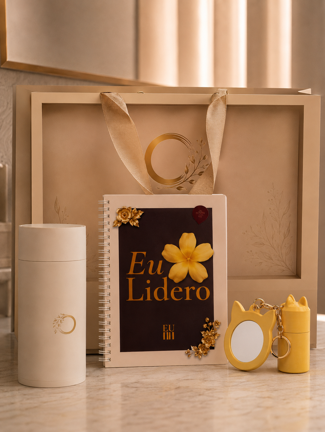 Kit oficial da mentoria EU LIDERO com apostila, estojo, caneta e sacola